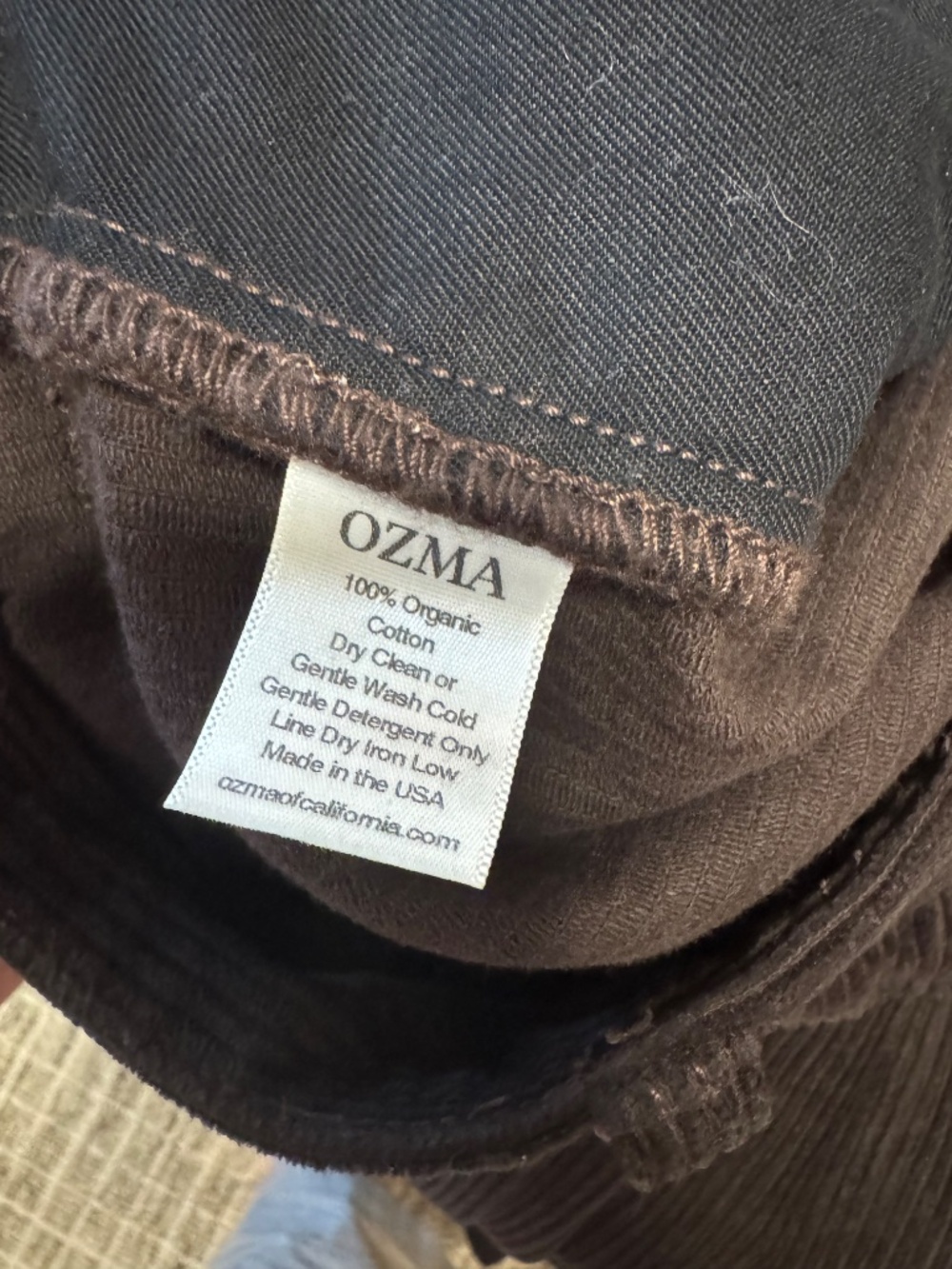 Ozma of California Wide-Leg Corduroy Trousers Dark Brown L (size 8-10) - Picture 5 of 5